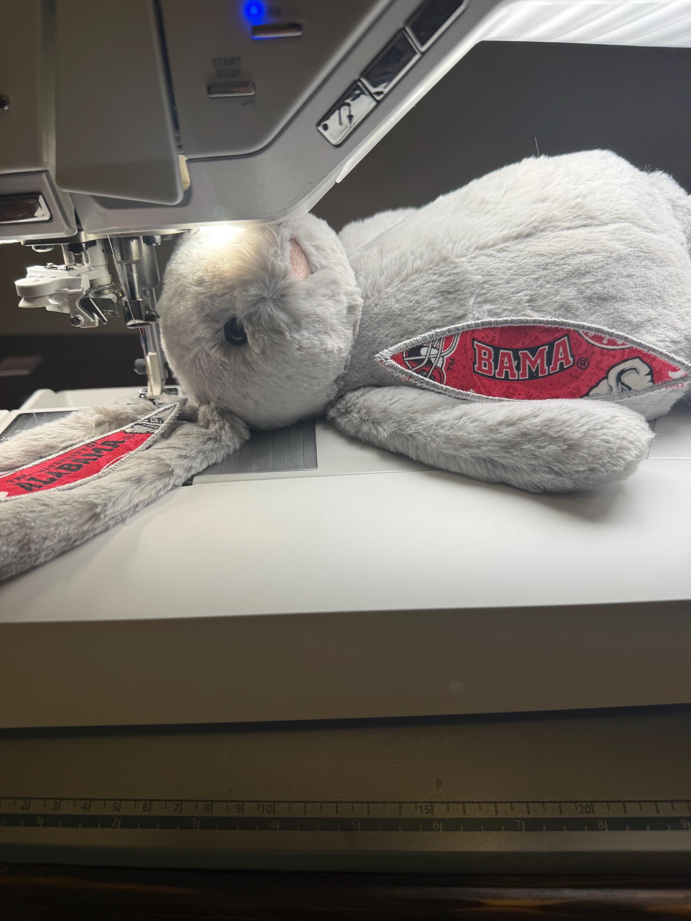 Collegiate Keepsake Bunny - The University of Alabama - White or Gray - Medium Bunny
