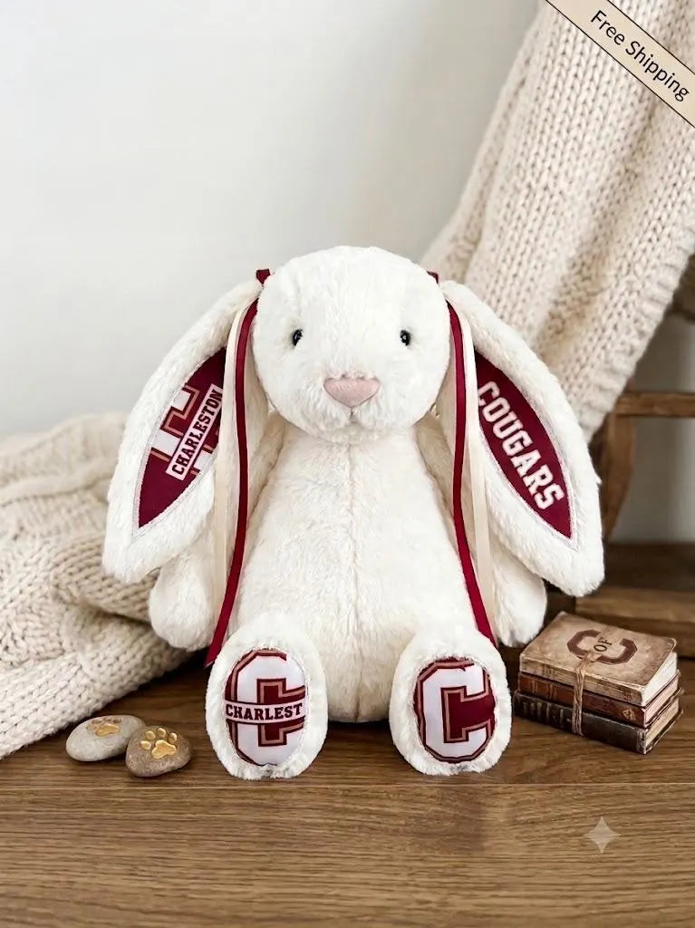 Hand-Customized Collegiate Keepsake Bunny - College of Charleston - Large Bunny
