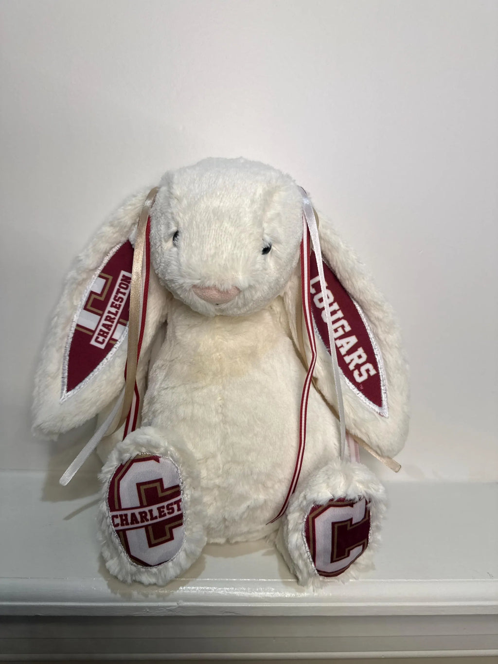Hand-Customized Collegiate Keepsake Bunny - College of Charleston - Large Bunny