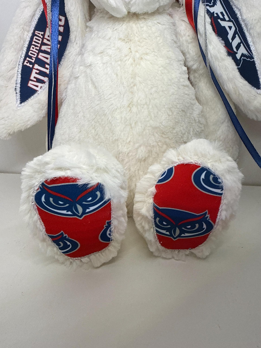 Hand-Customized Collegiate Keepsake Bunny - Florida Atlantic University - Large Bunny