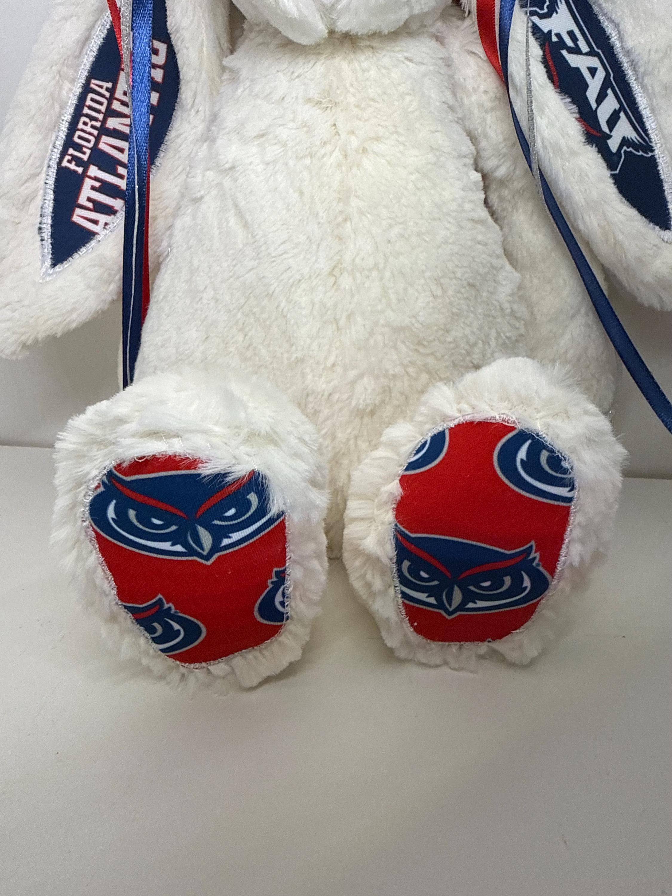 Hand-Customized Collegiate Keepsake Bunny - Florida Atlantic University - Large Bunny
