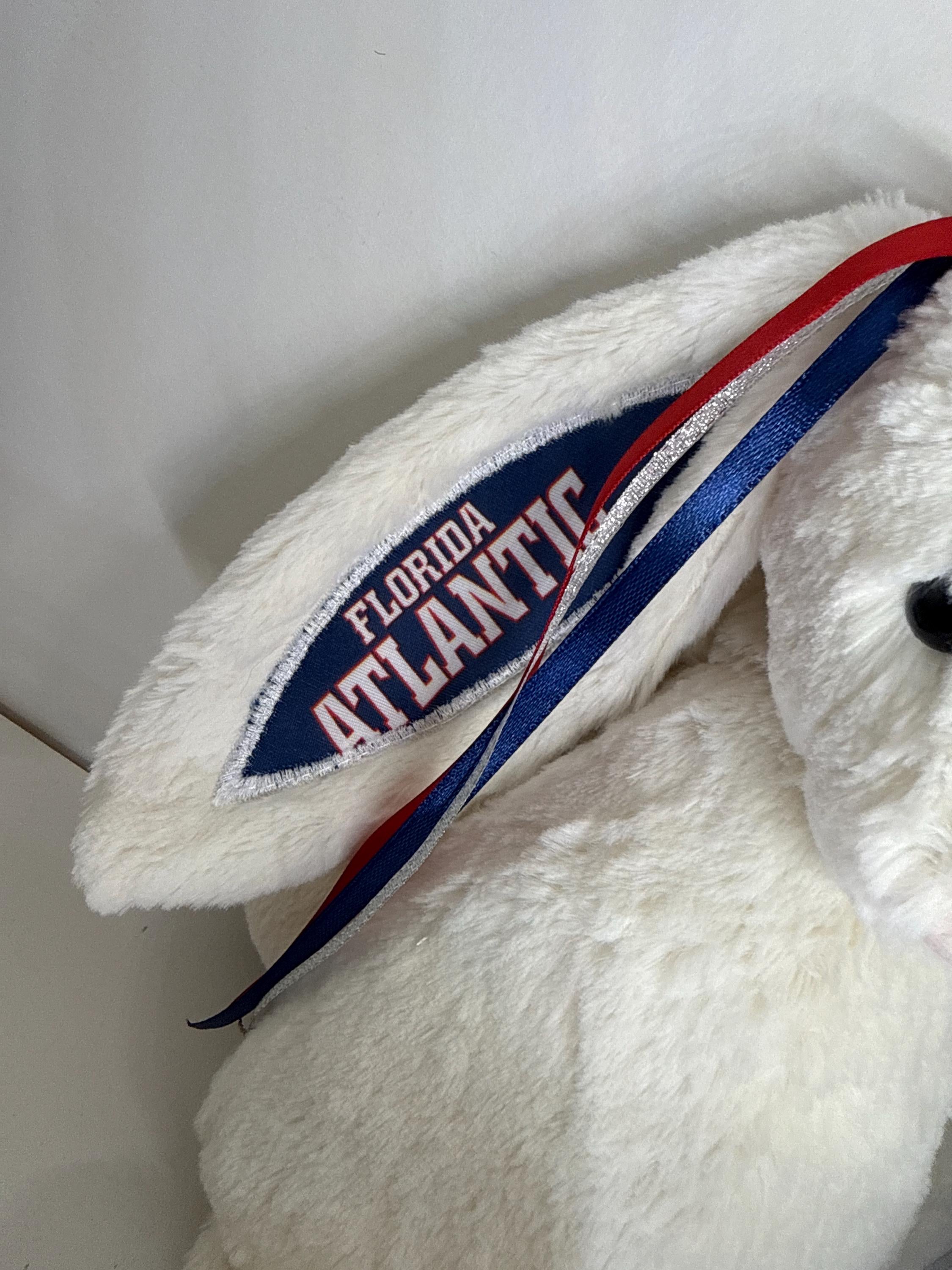 Hand-Customized Collegiate Keepsake Bunny - Florida Atlantic University - Large Bunny