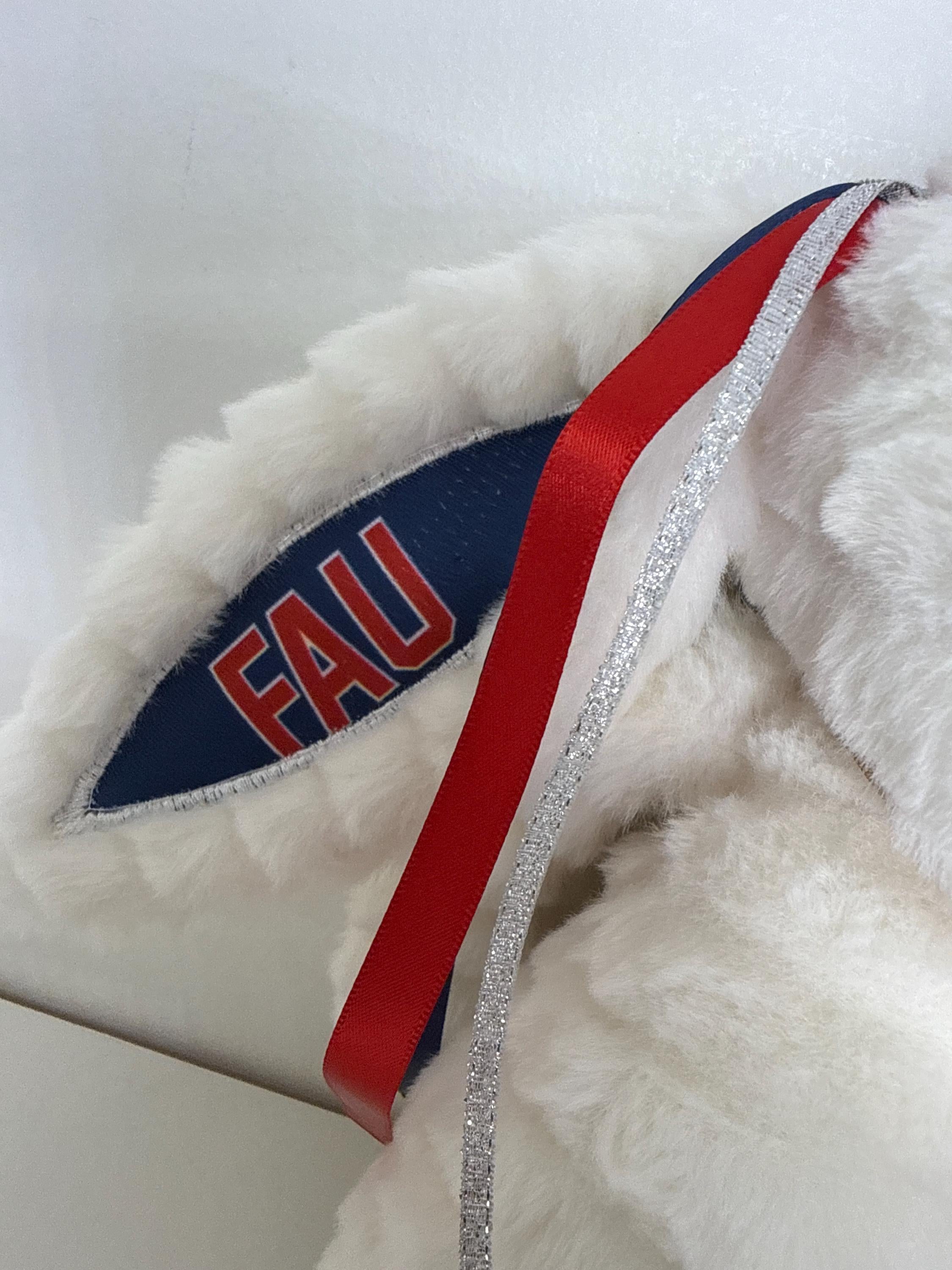 Hand-Customized Collegiate Keepsake Bunny - Florida Atlantic University - Medium Bunny