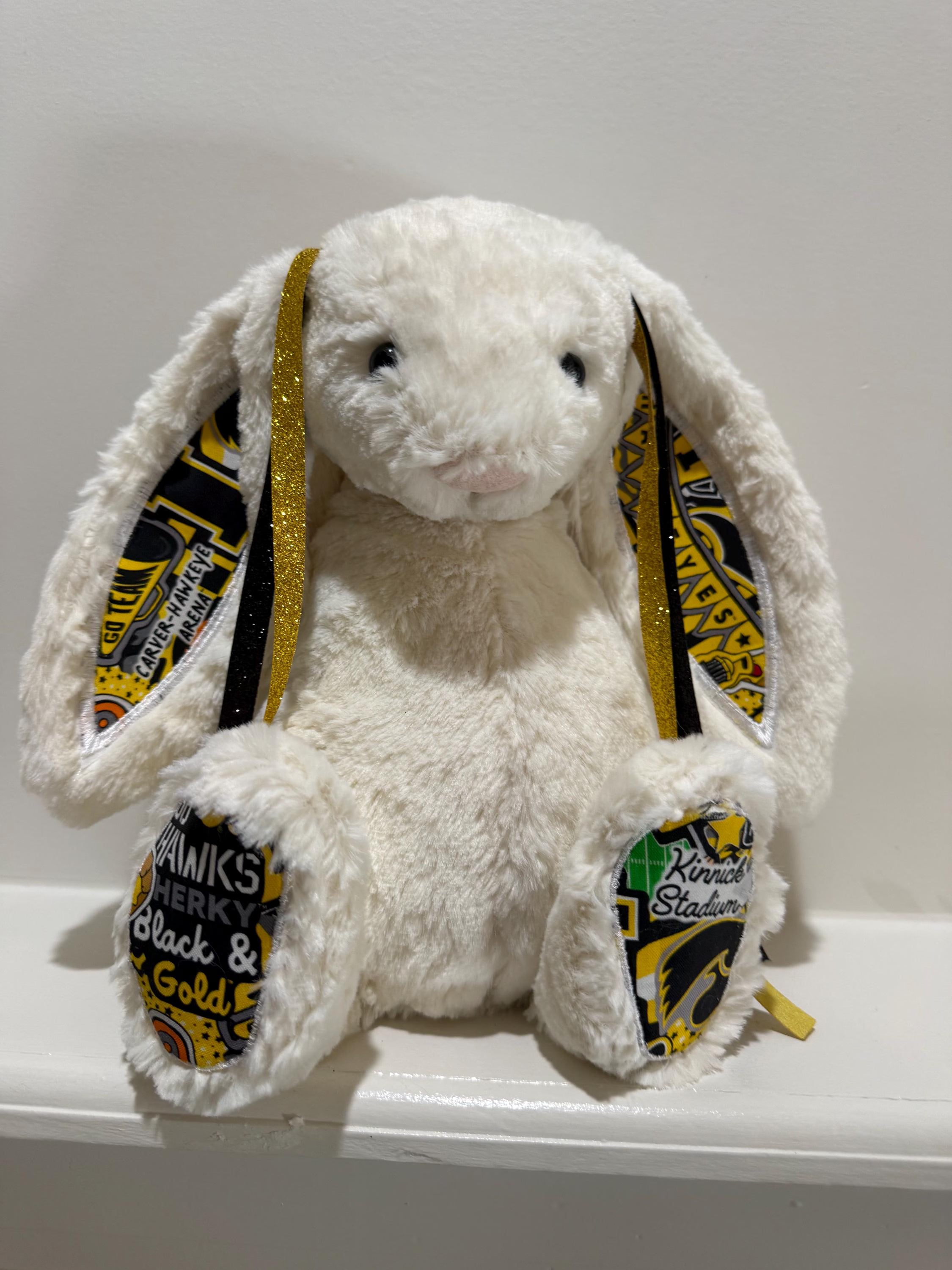 Hand-Customized Collegiate Keepsake Bunny - The University of Iowa - Large Bunny
