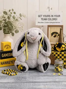 Hand-Customized Collegiate Keepsake Bunny - The University of Iowa - Large Bunny