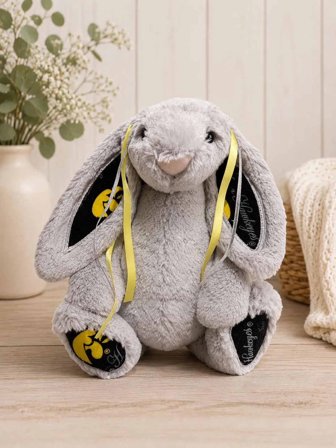 Hand-Customized Collegiate Keepsake Bunny - The University of Iowa - Large Bunny