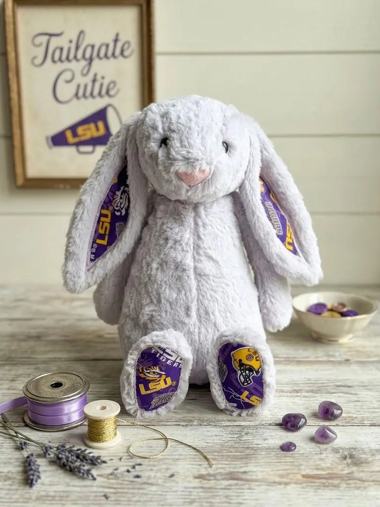 Hand-Customized Collegiate Keepsake Bunny - Louisiana State University LSU
