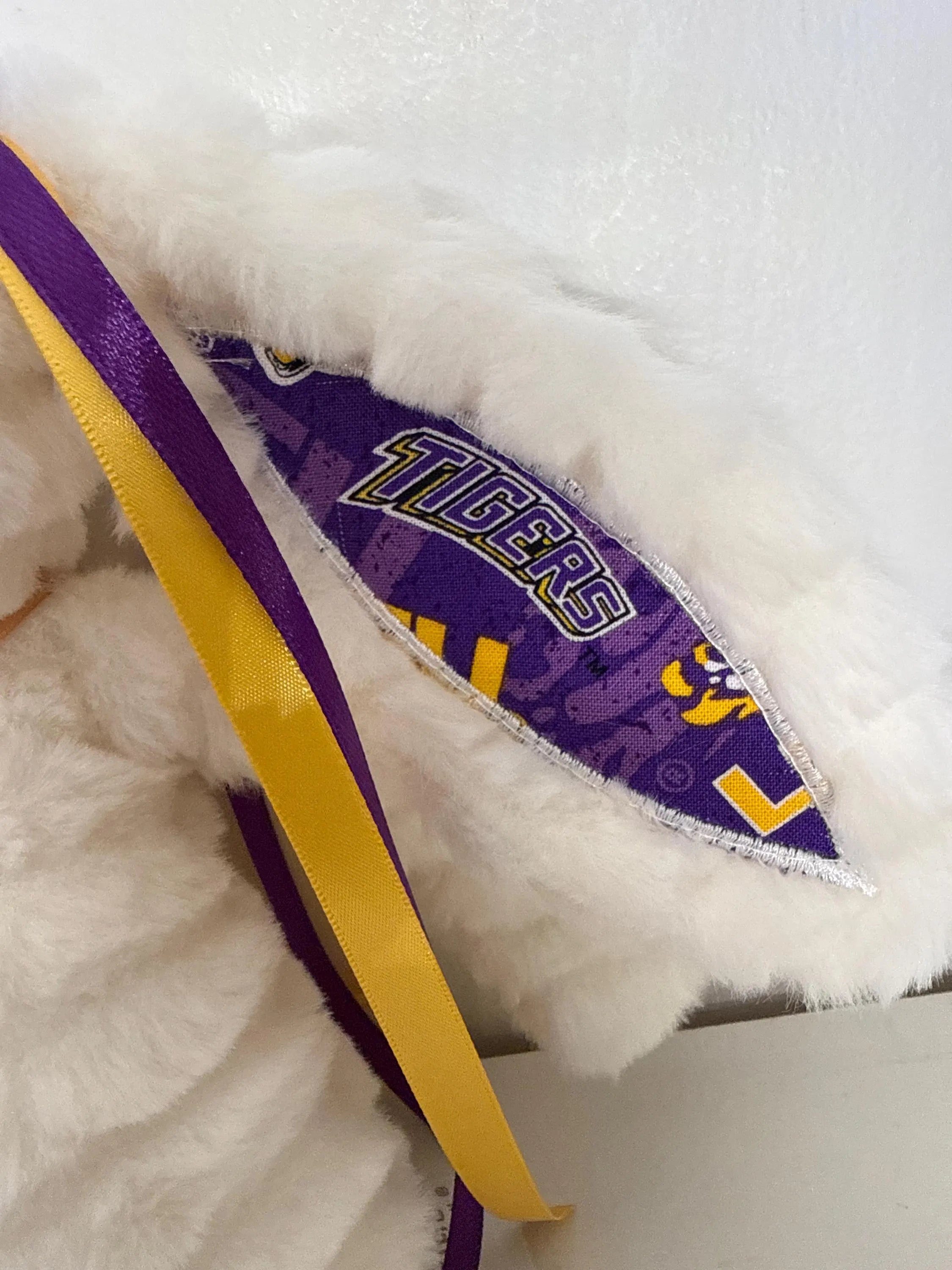 Hand-Customized Collegiate Keepsake Bunny - Louisiana State University LSU