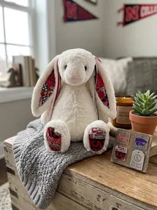 Hand-Customized Collegiate Keepsake Bunny - The University of Nebraska Cornhuskers - Large Bunny