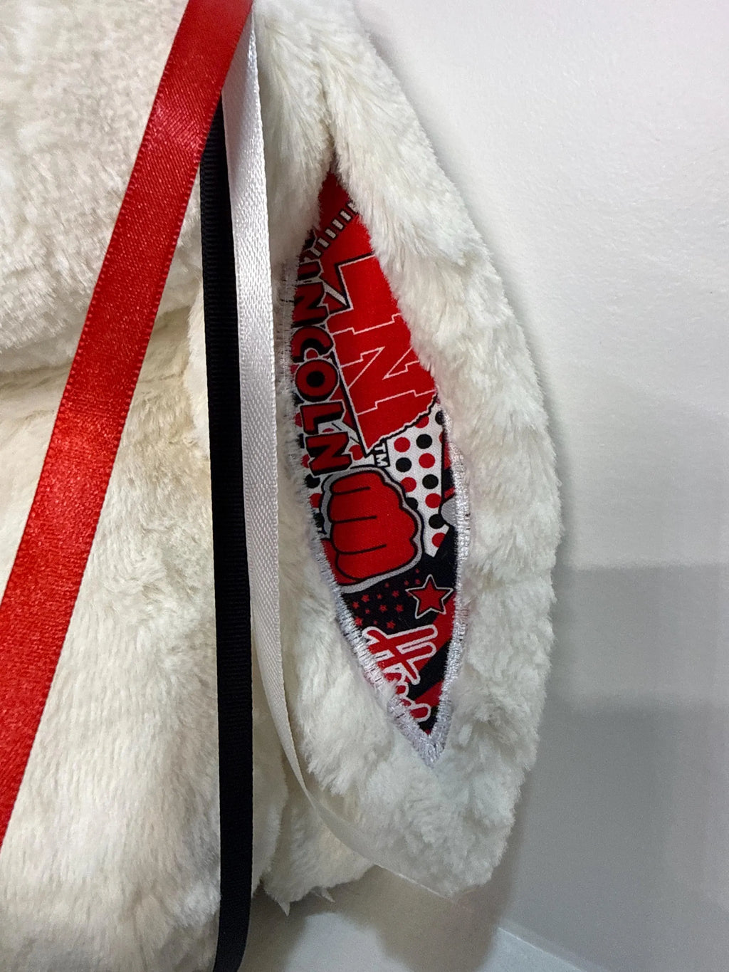 Hand-Customized Collegiate Keepsake Bunny - The University of Nebraska Cornhuskers - Large Bunny