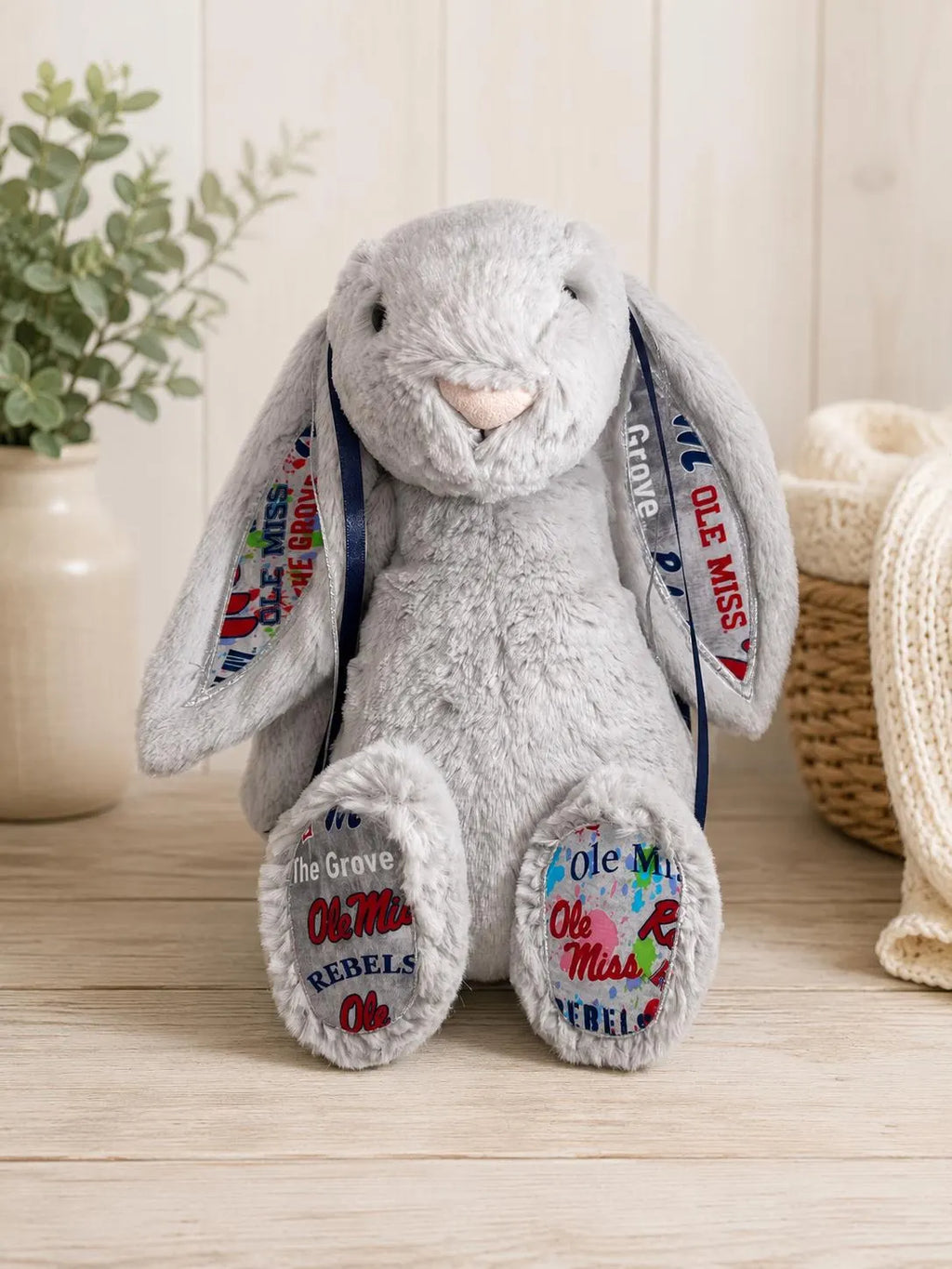 Hand-Customized Collegiate Keepsake Bunny Ole Miss - Large Bunny