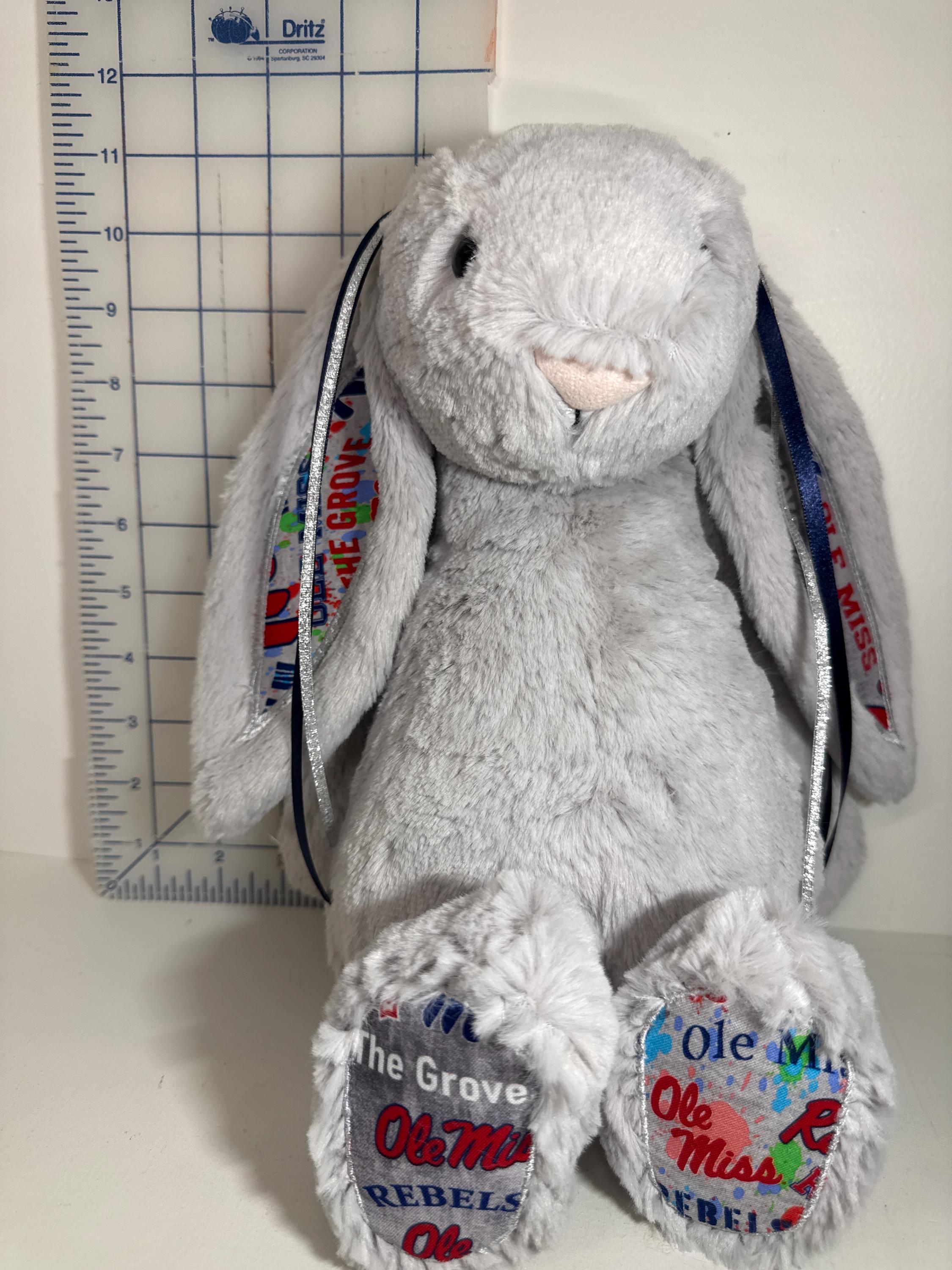 Hand-Customized Collegiate Keepsake Bunny Ole Miss - Large Bunny