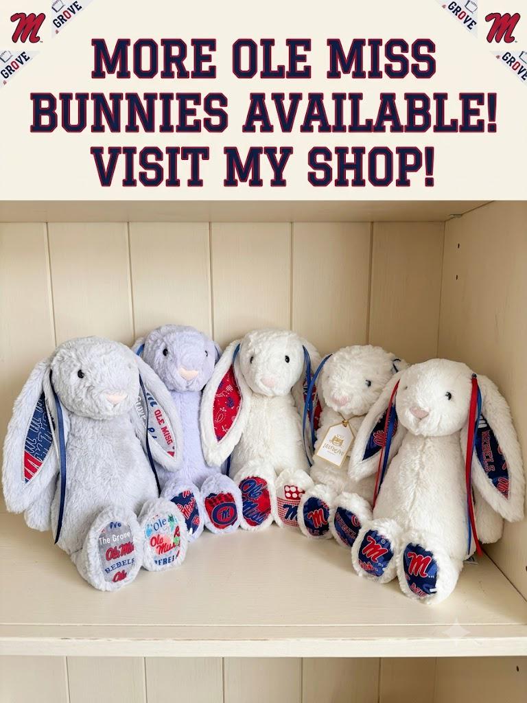 Hand-Customized Collegiate Keepsake Bunny Ole Miss - Large Bunny