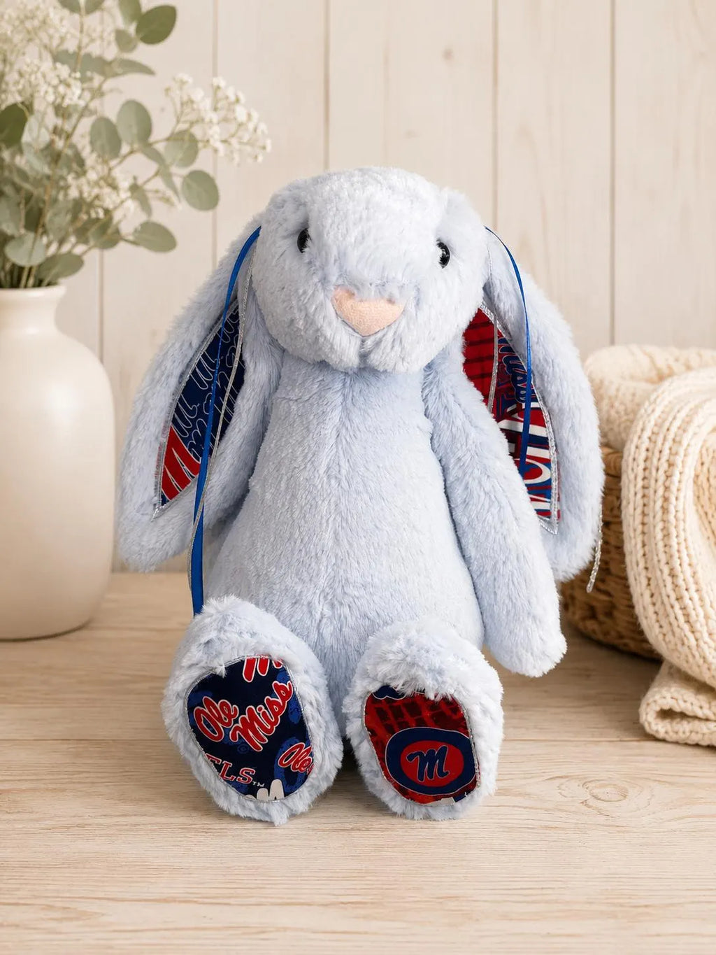 Hand-Customized Collegiate Keepsake Bunny Ole Miss - Large Bunny