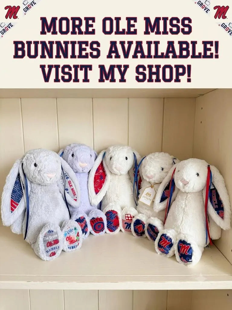 Hand-Customized Collegiate Keepsake Bunny Ole Miss - Large Bunny
