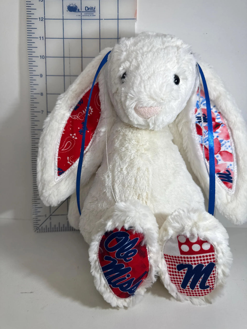 Hand-Customized Collegiate Keepsake Bunny Ole Miss - Large Bunny
