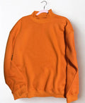 100% Cotton Orange Mock Neck Sweatshirt – Heavyweight Blank Sweatshirt
