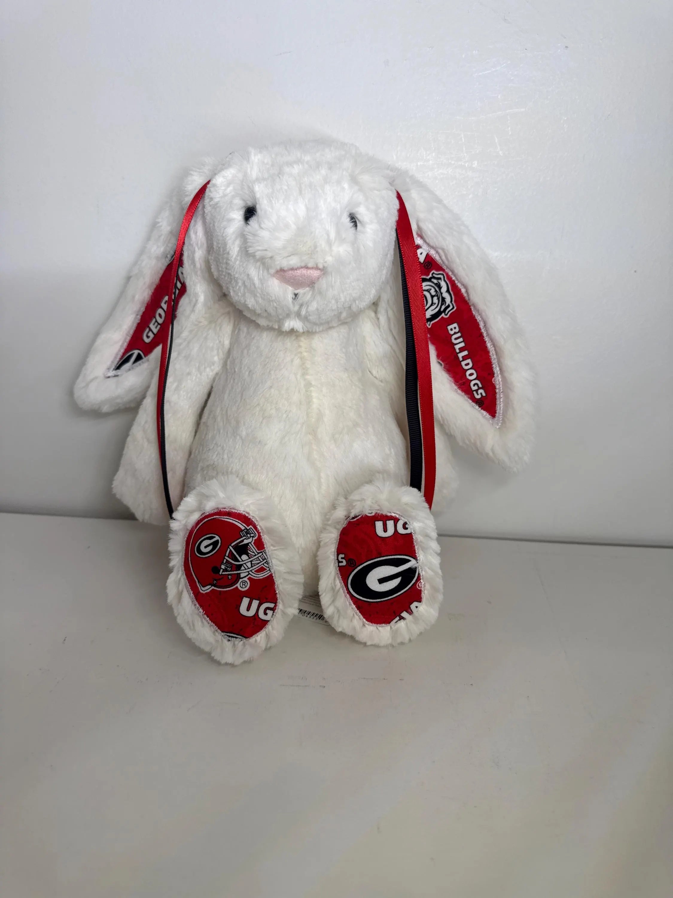 Hand-Customized Collegiate Keepsake Medium Bunny - The University of Georgia - UGA