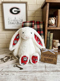 Hand-Customized Collegiate Keepsake Large Bunny - The University of Georgia - UGA