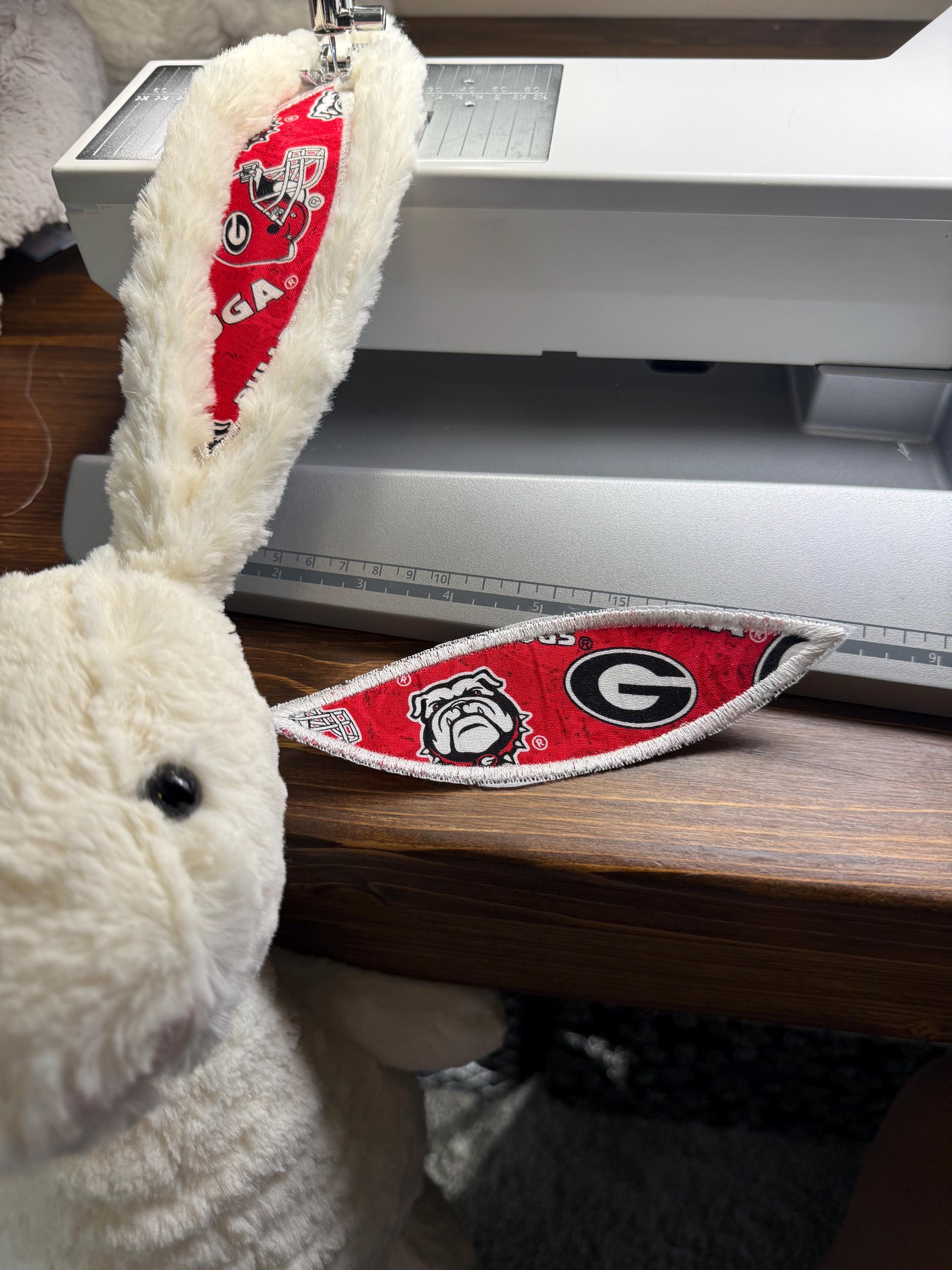 Hand-Customized Collegiate Keepsake Large Bunny - The University of Georgia - UGA