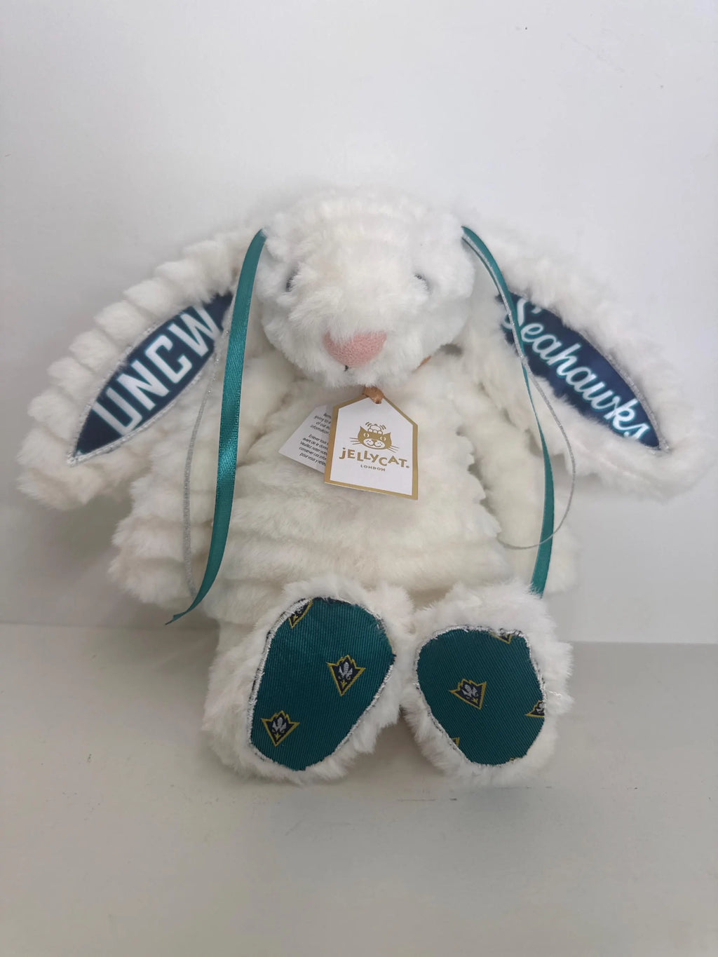 Hand-Customized Collegiate Keepsake Bunny - The University of North Carolina Wilmington UNCW