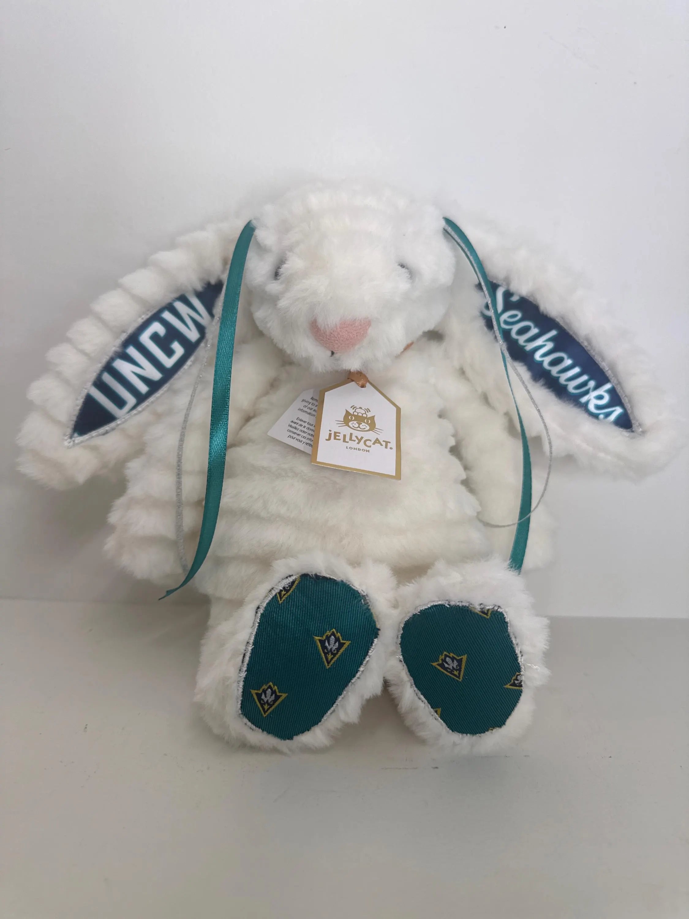 Hand-Customized Collegiate Keepsake Bunny - The University of North Carolina Wilmington UNCW