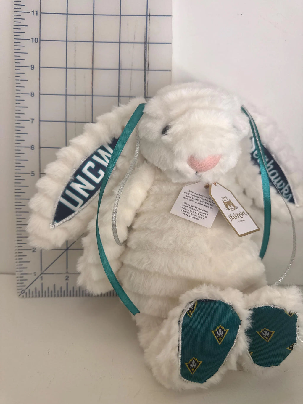 Hand-Customized Collegiate Keepsake Bunny - The University of North Carolina Wilmington UNCW