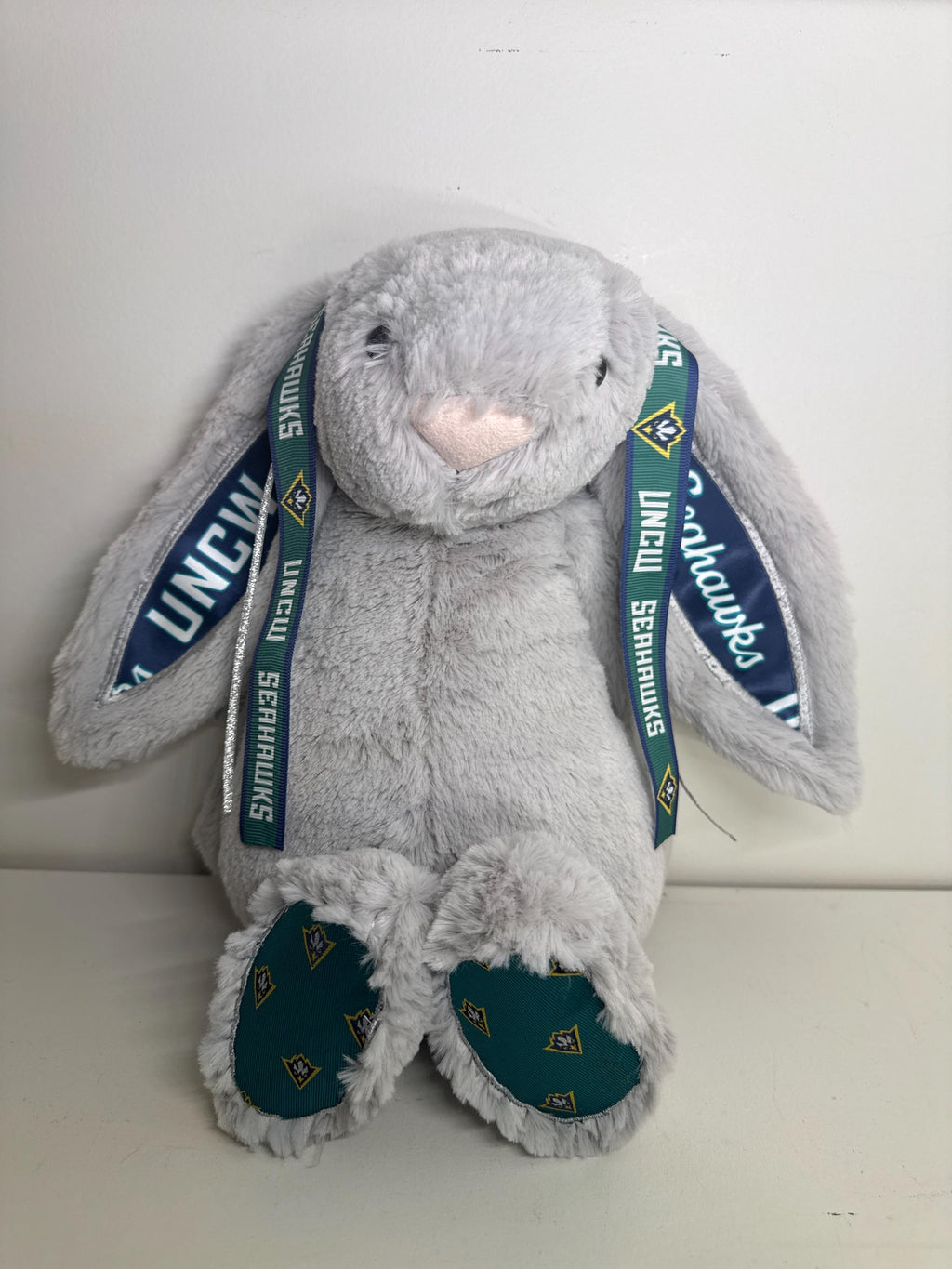 Hand-Customized Collegiate Keepsake Bunny UNCW - Large Bunny