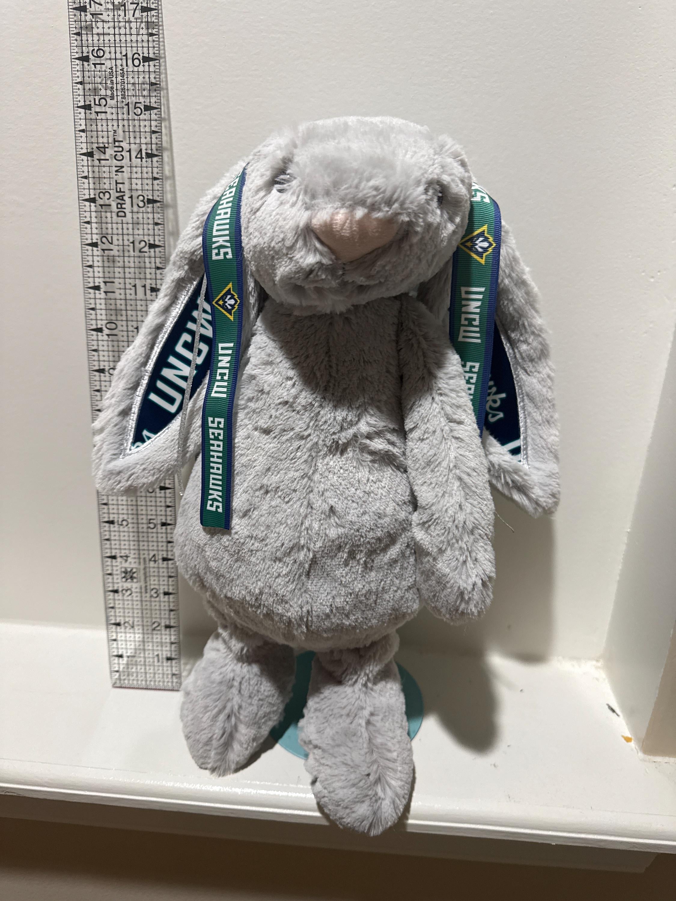 Hand-Customized Collegiate Keepsake Bunny UNCW - Large Bunny